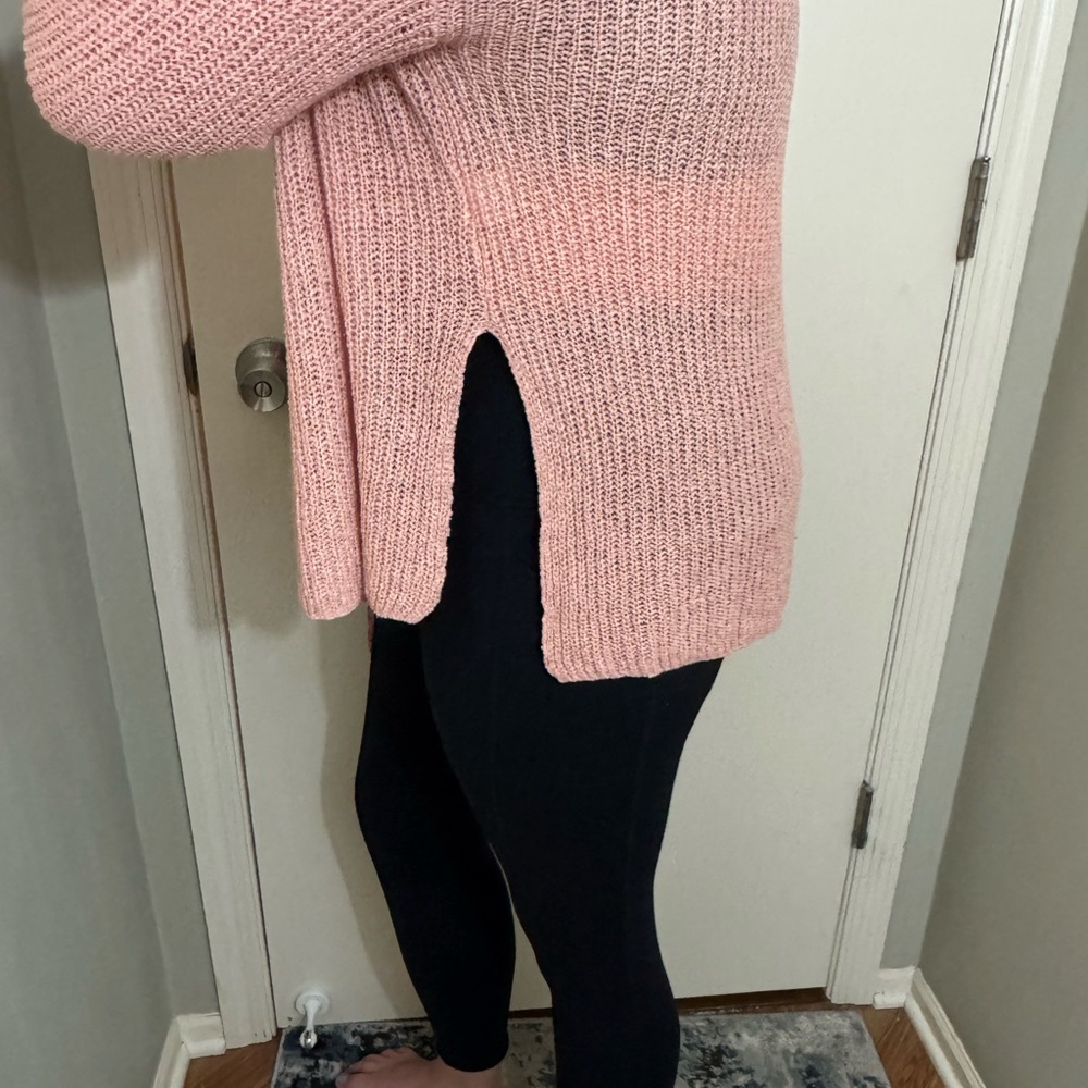 Elegant Off-the-Shoulder Pink Sweater - Picture 3 of 4